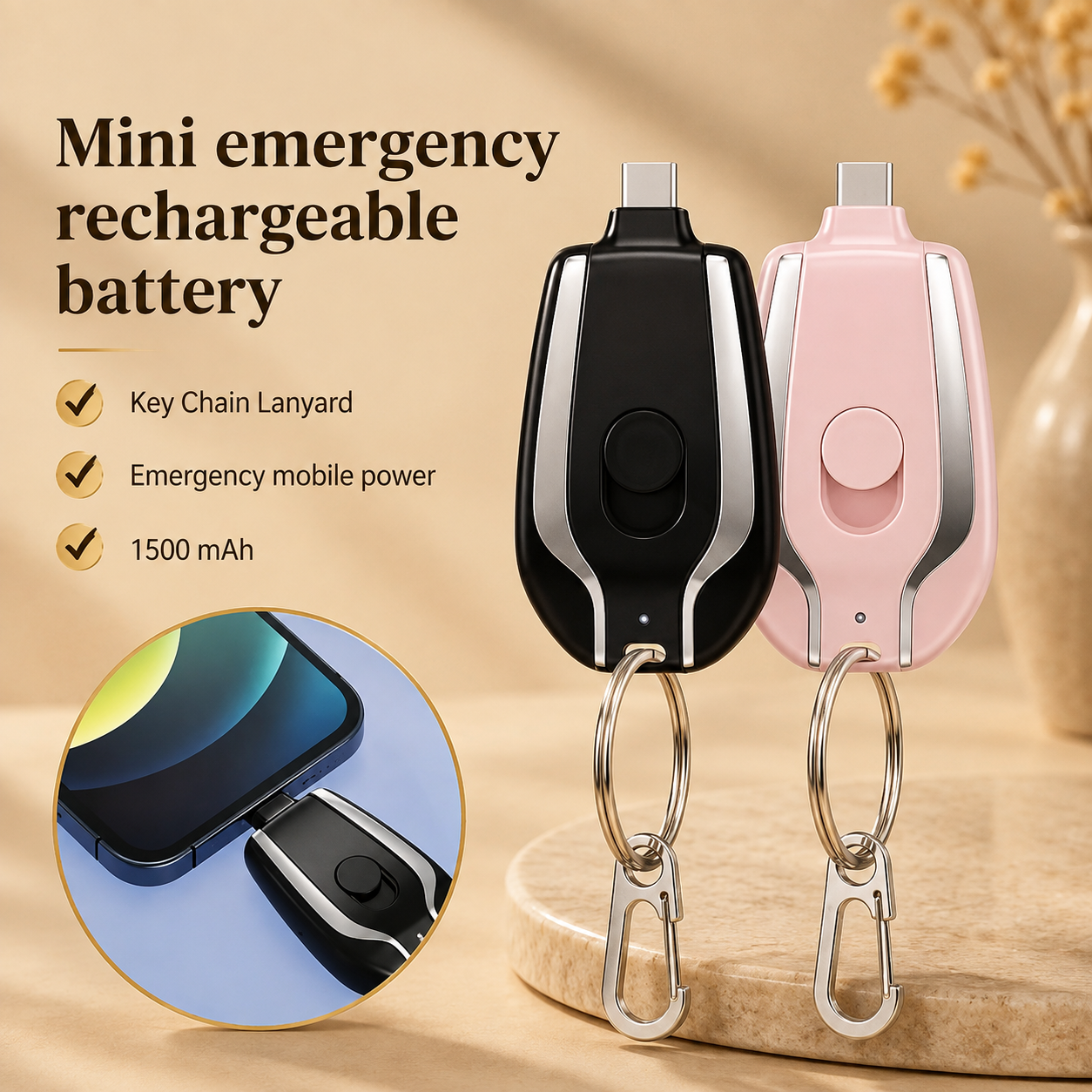 Mini Keychain Power Bank
