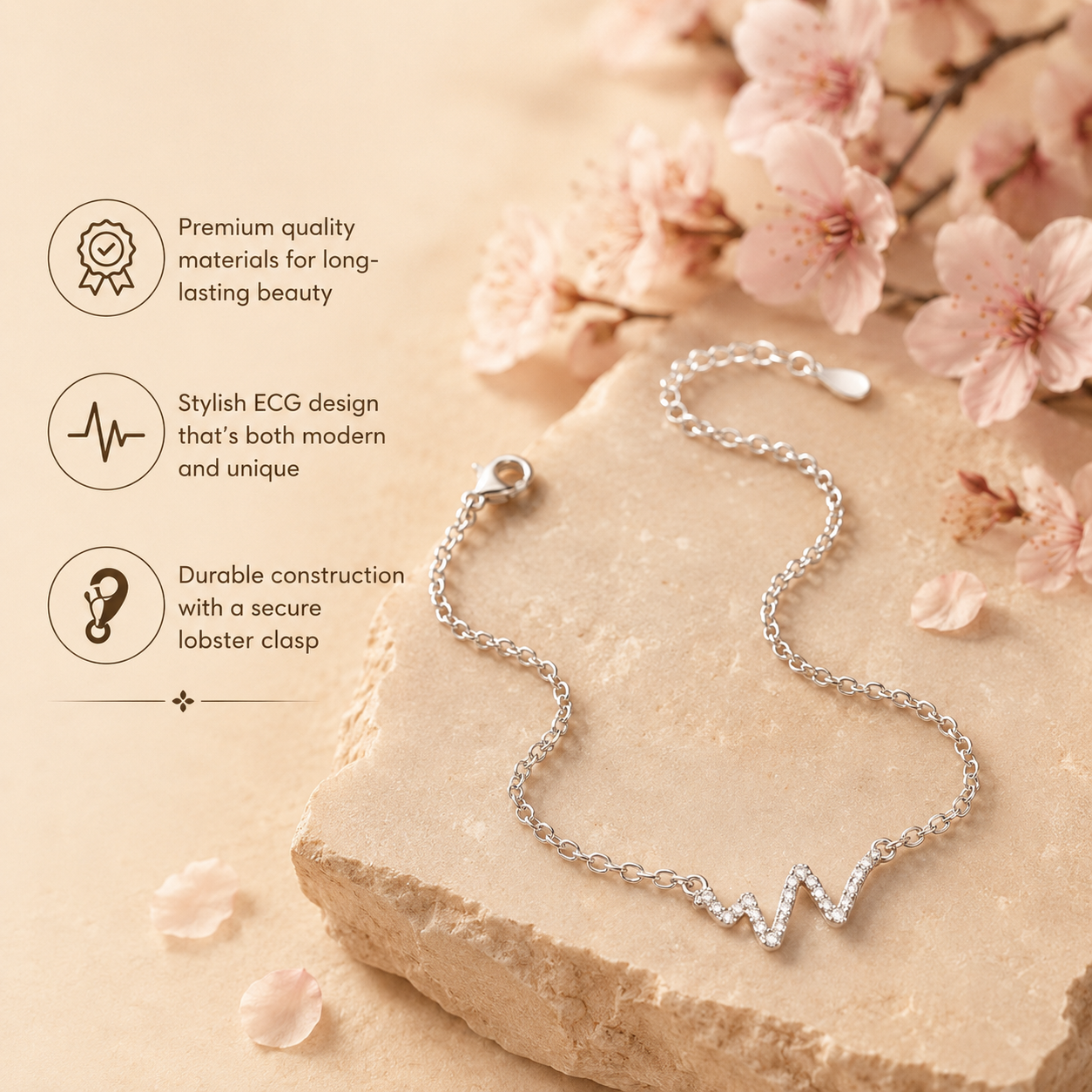 Stylish ECG Chain Bracelet