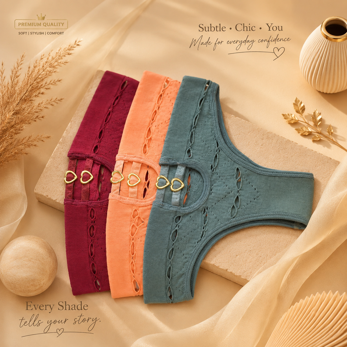 Premium Cutwork Panty- Pack of 3