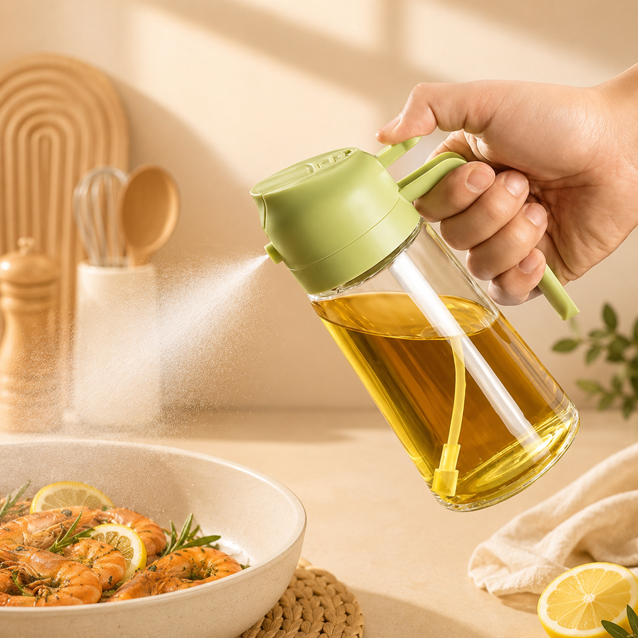 2-in-1 Oil Spray Dispenser Bottle