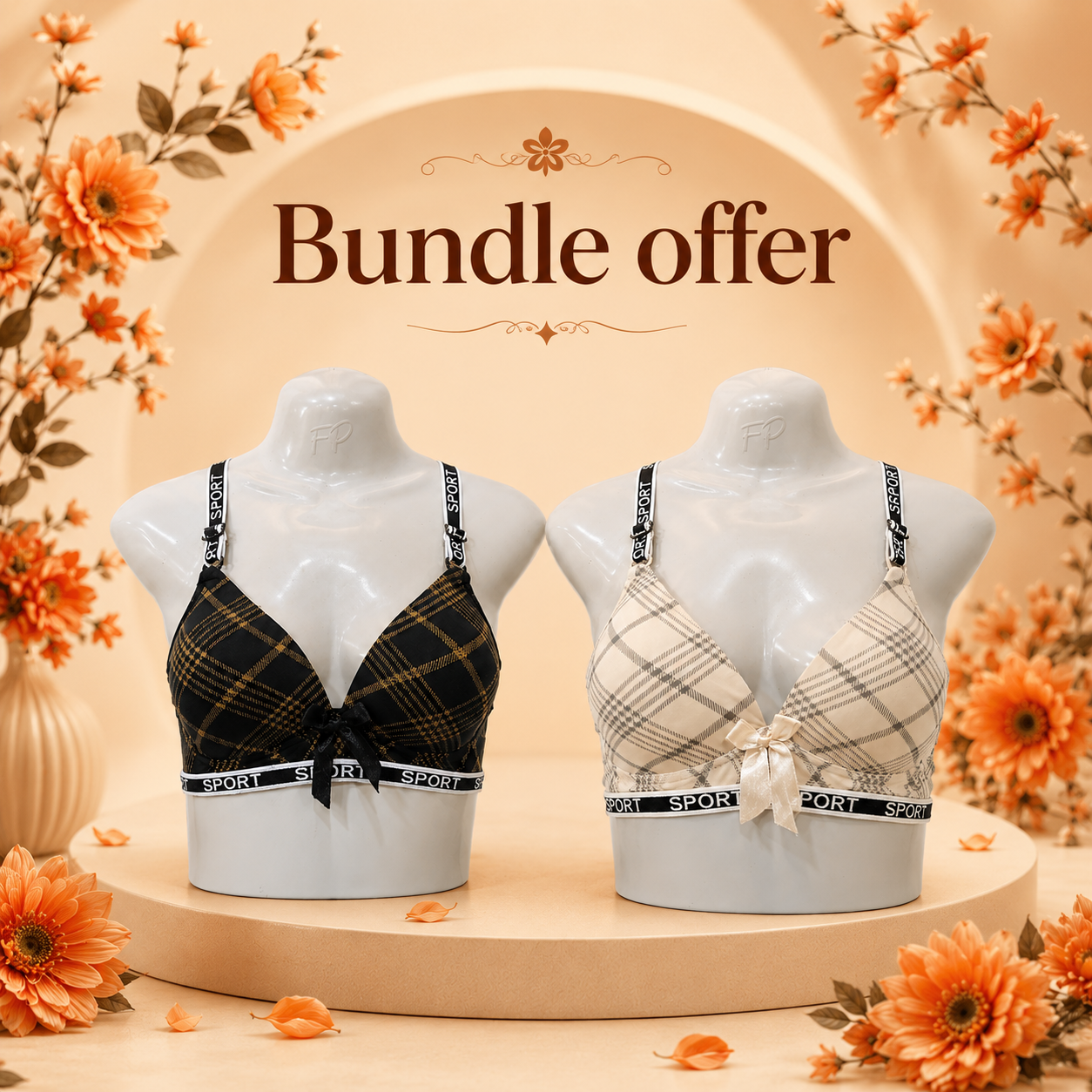 Soft Padded Bra-Pack of 2