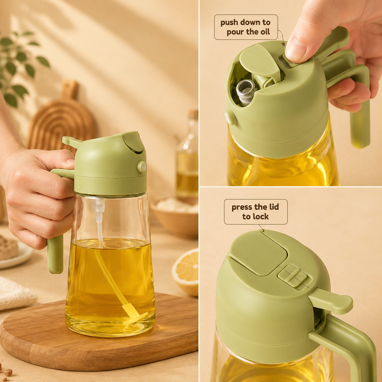 2-in-1 Oil Spray Dispenser Bottle