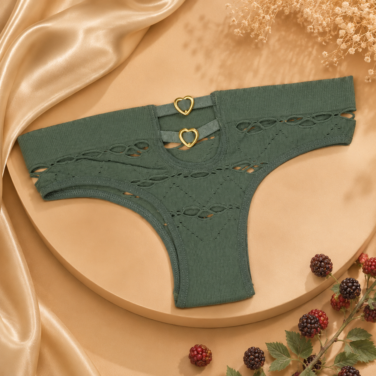 Premium Lace Heart Thong