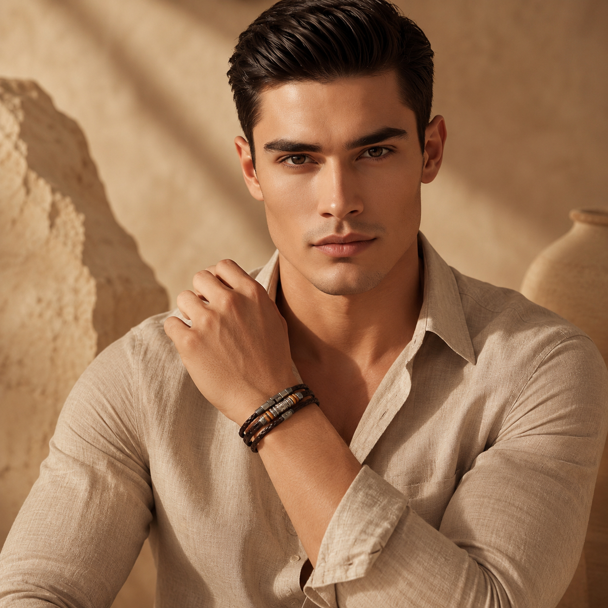 Stylish Men's Leather Bracelet