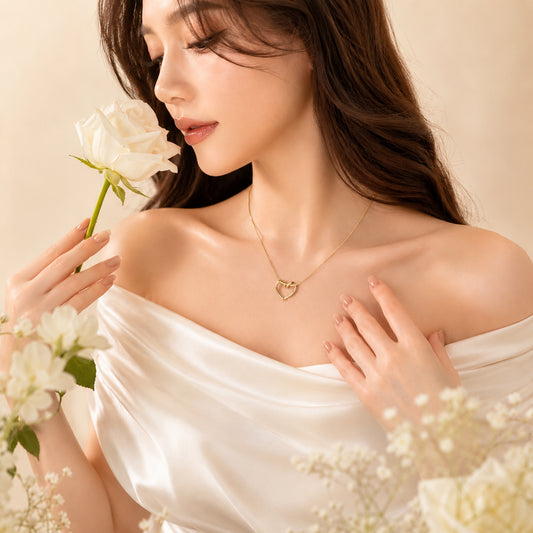 Hollow Heart Pendant –Golden