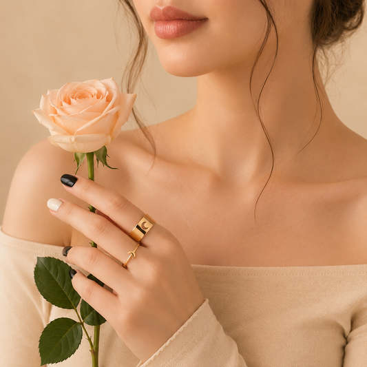 Adjustable Moon Couple Rings