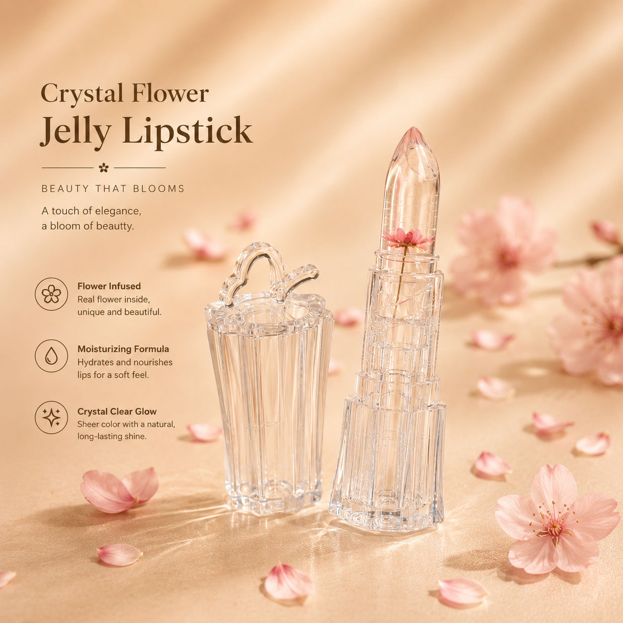 Crystal Flower Jelly Lip Balm