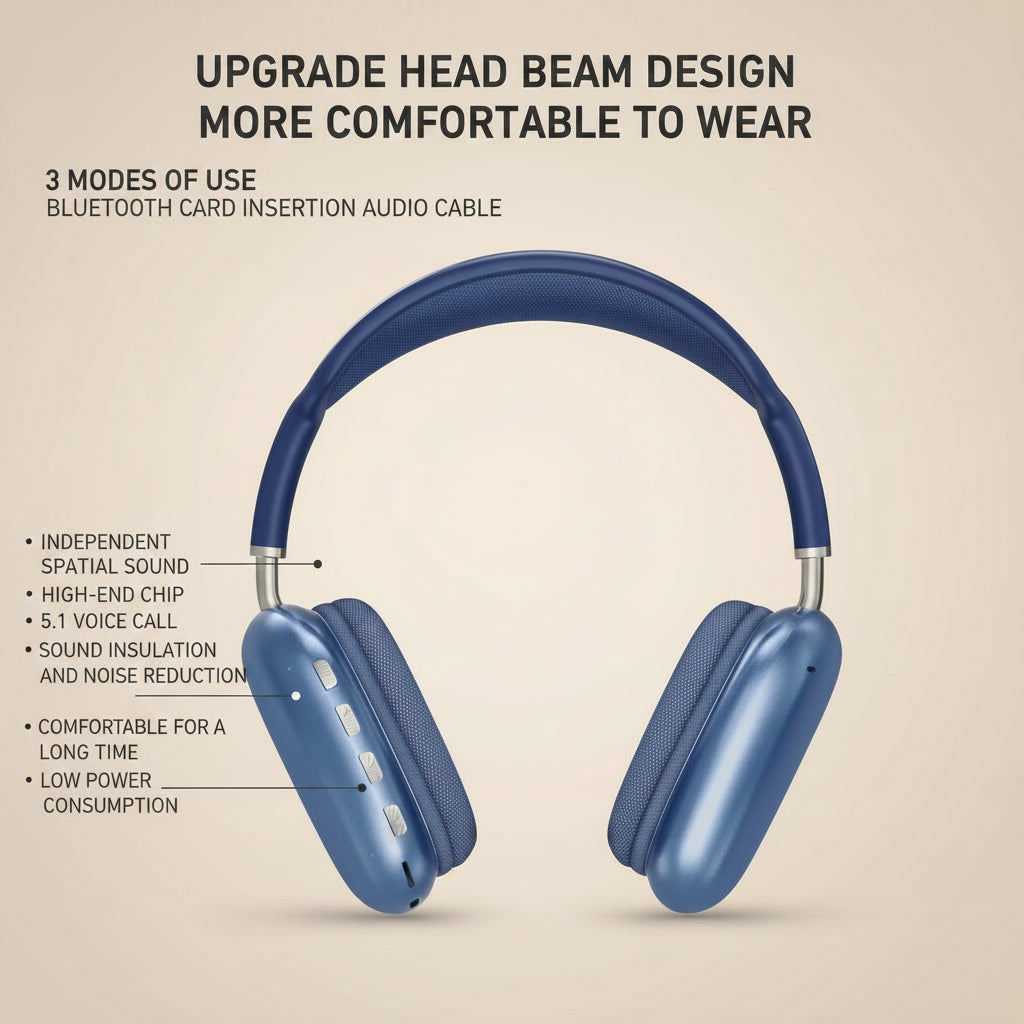 P9 Bluetooth Headphones, All-Day Comfort