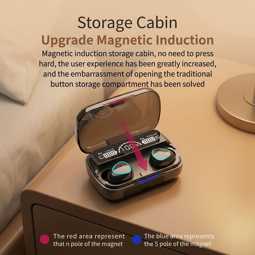 M10 Earbuds Wireless Audio, Sleek Design
