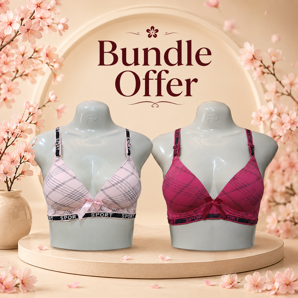 Soft Padded Bra-Pack of 2