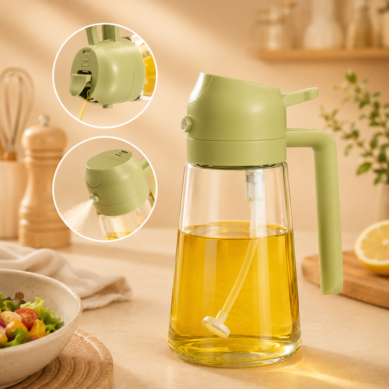 2-in-1 Oil Spray Dispenser Bottle