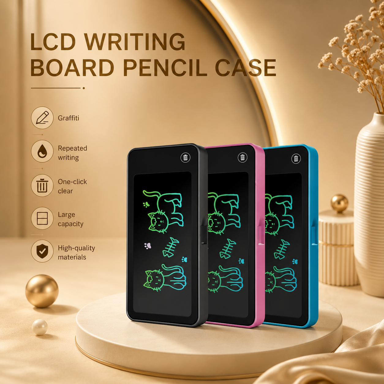 LCD Writing Pencil Box