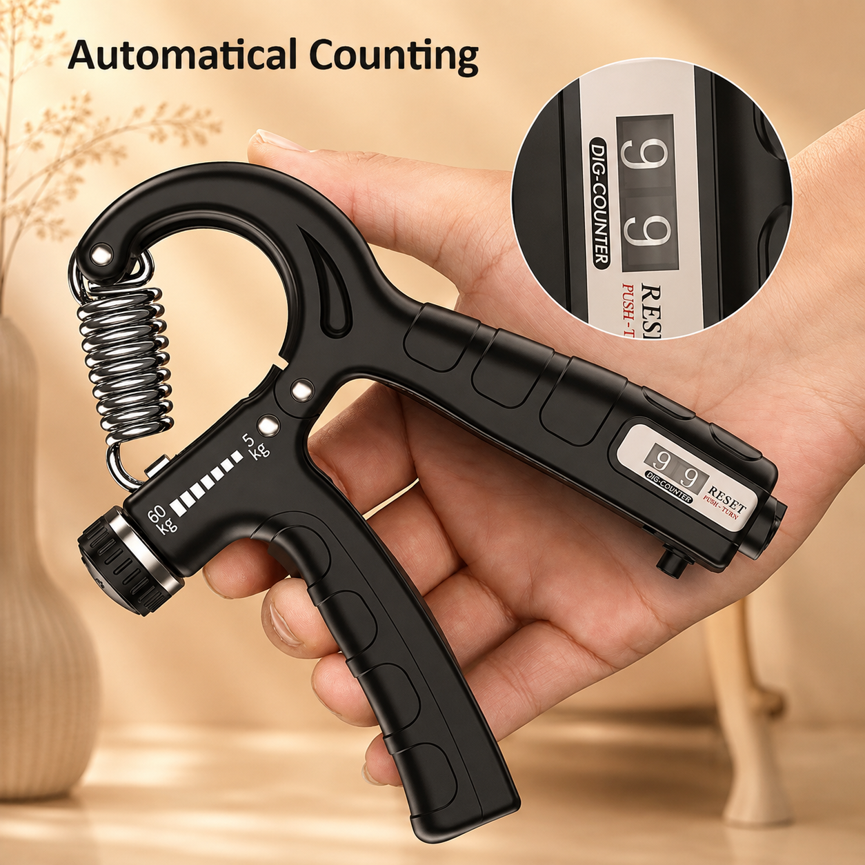 Adjustable Hand Gripper With Counter