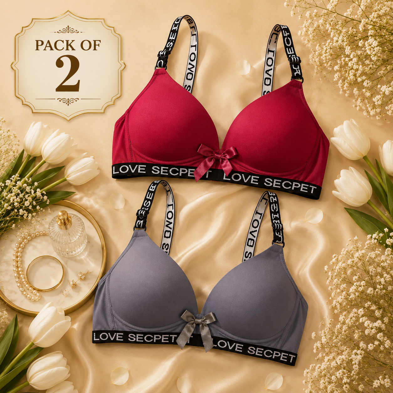 Soft Padded Bra-Pack of 2