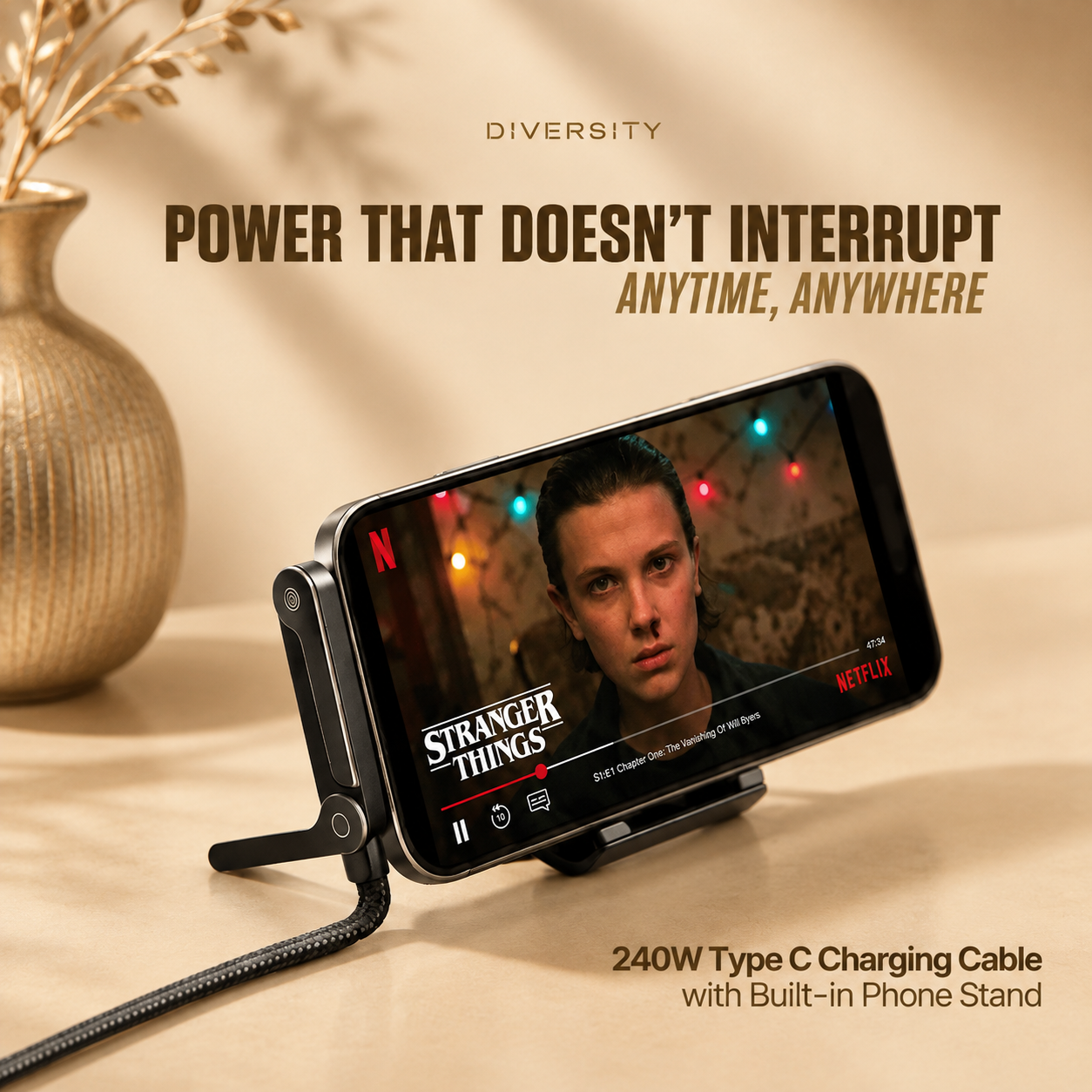 Fast Charge Cable with Holder