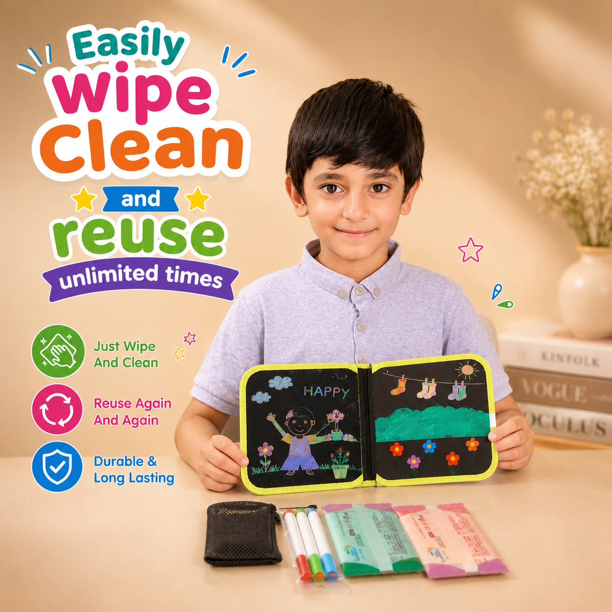 Reusable Kids Drawing Book