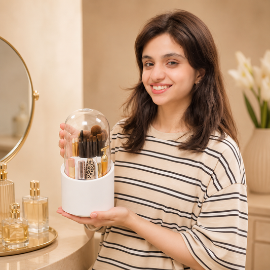 Rotating Makeup Brush Organizer