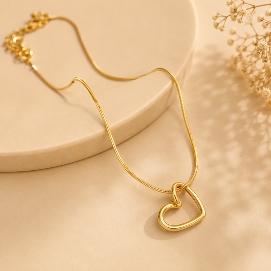 Hollow Heart Pendant –Golden