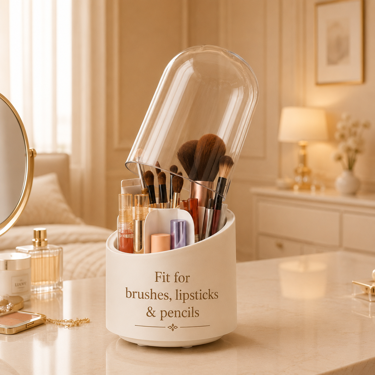 Rotating Makeup Brush Organizer