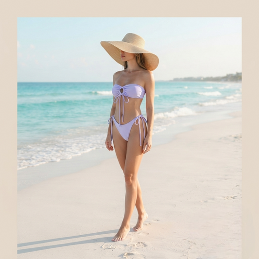Stylish Split Triangle Bikini Set