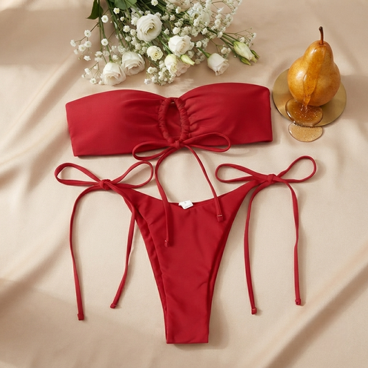 Stylish Split Triangle Bikini Set