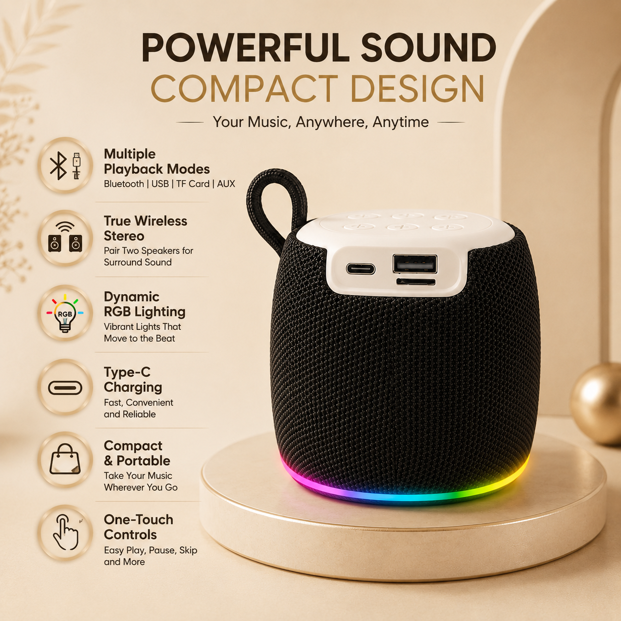 Mini Bluetooth RGB Speaker