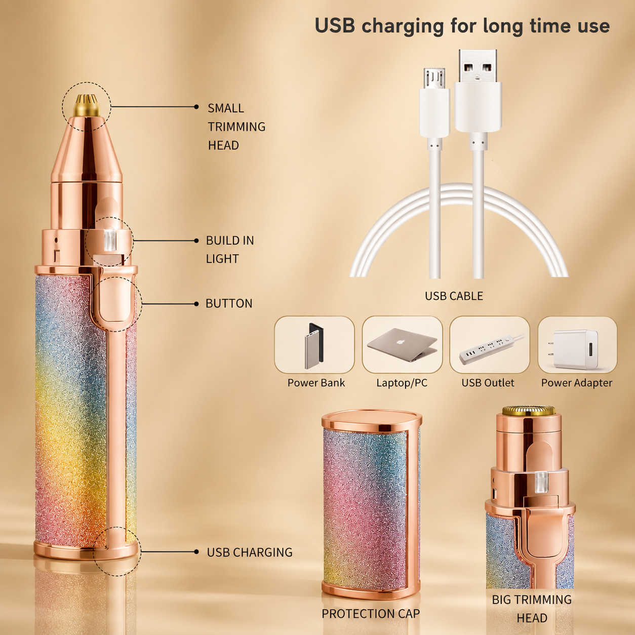 2-in-1 Rechargeable Eyebrow Trimmer