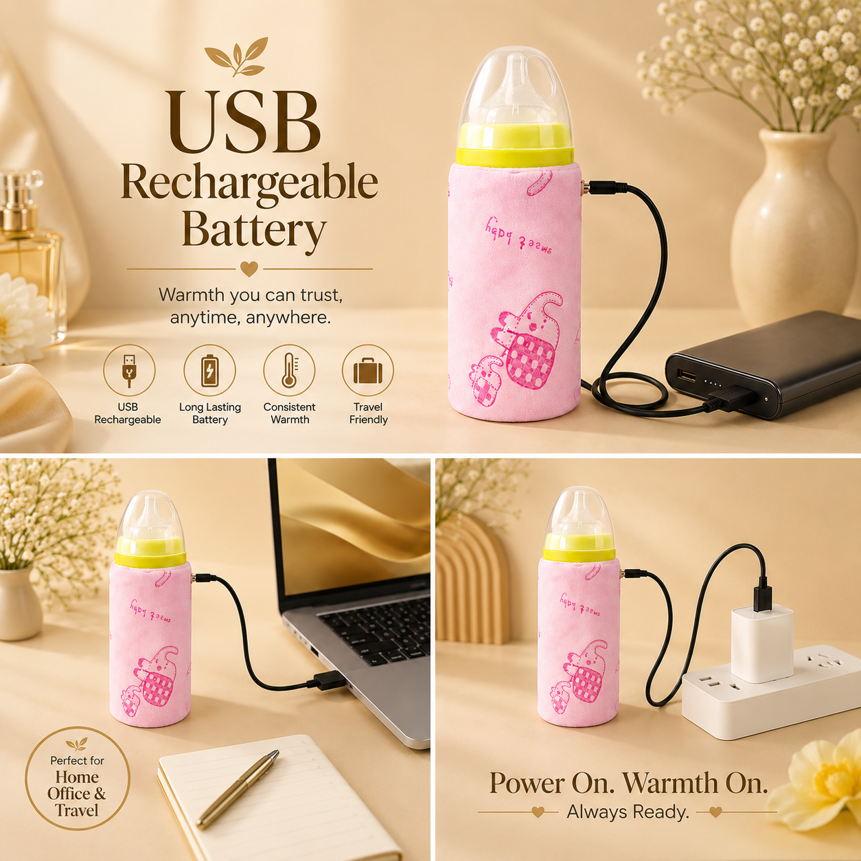 USB Rechargeable Milk Warmer