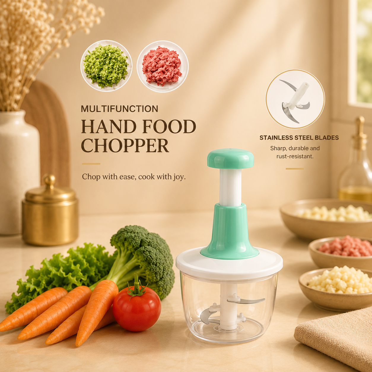 Hand Press Food Chopper