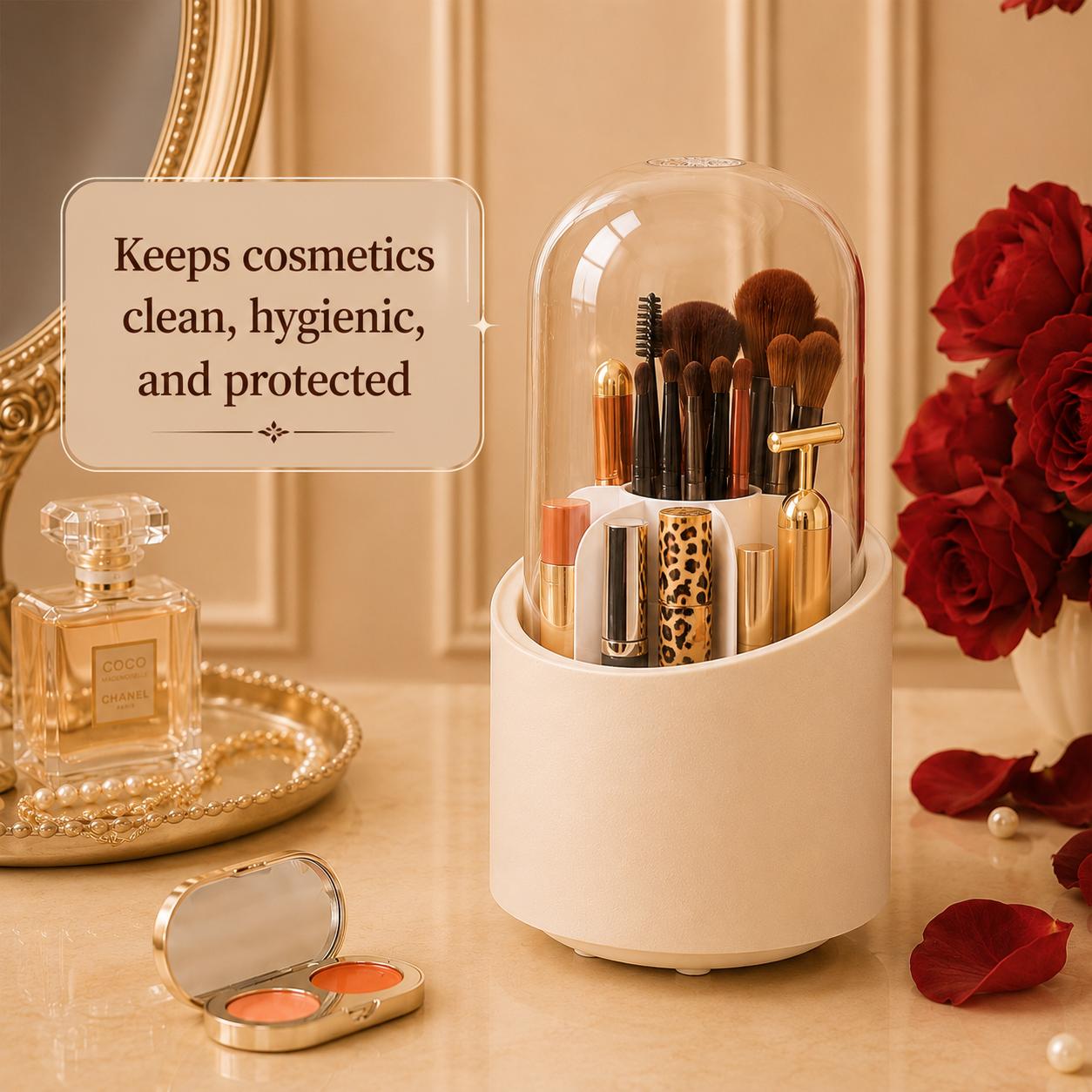 Rotating Makeup Brush Organizer