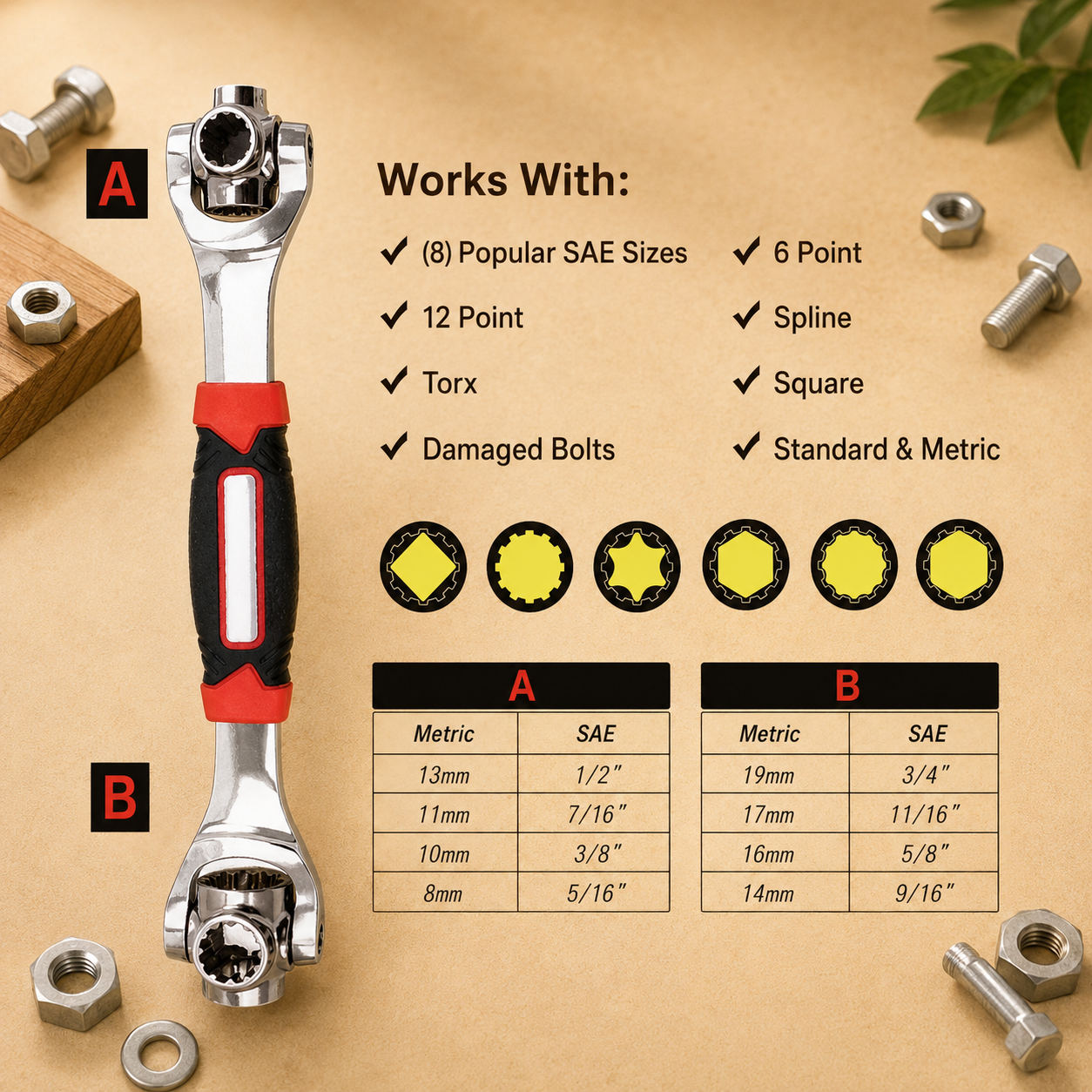 48-in-1 Universal Rotary Wrench