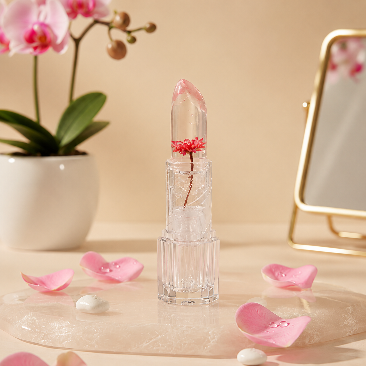 Crystal Flower Jelly Lip Balm