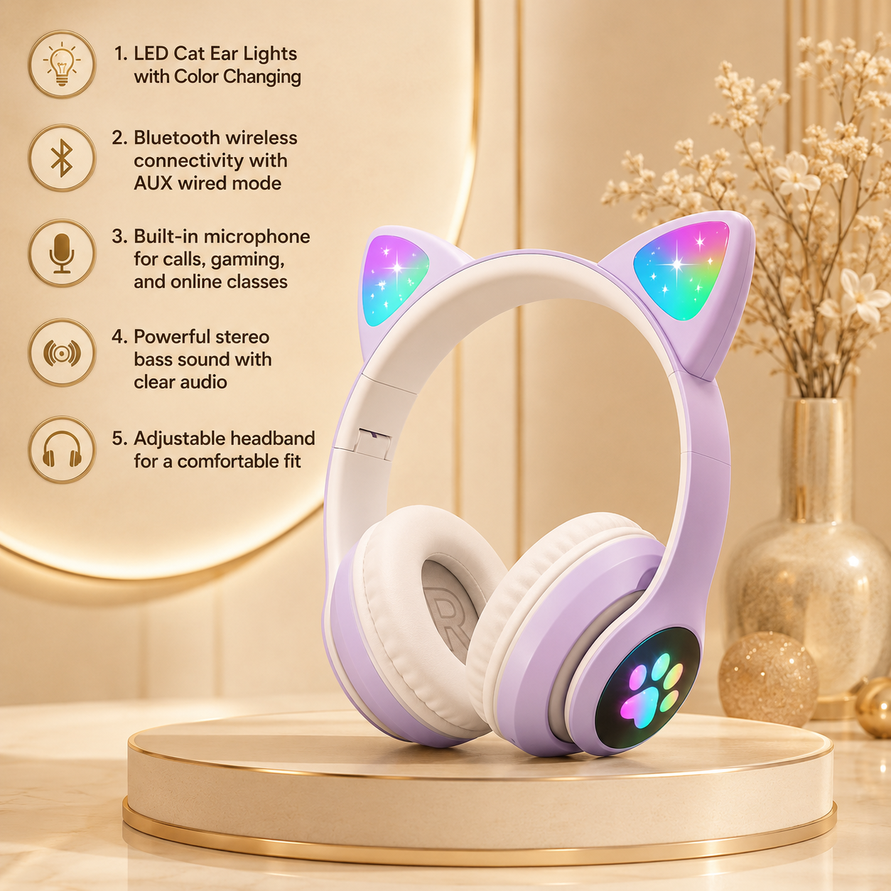 Wireless Cat Ear Headphones